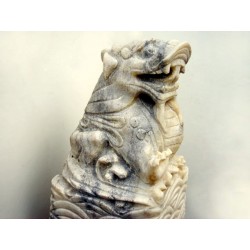 Carved stone chinese pillar with dragon (sold by unit)