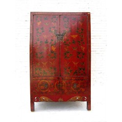 Antique Chinese cabinet with butterflies  113 cm