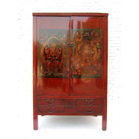 Armoire ancienne- motif tibétain 110 cm