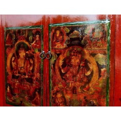 Armoire ancienne- motif tibétain 110 cm