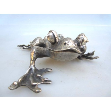 China. Frog in silvered bronze