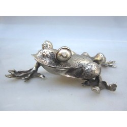 China. Frog in silvered bronze