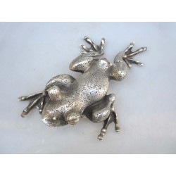 China. Frog in silvered bronze