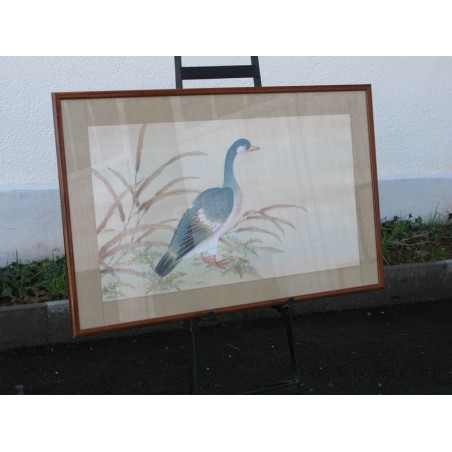Chinese silk painting of a duck