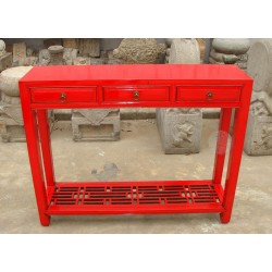 Chinesische Konsoltisch in rotem Lack 102 cm