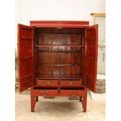 Armoire de mariage chinoise rouge