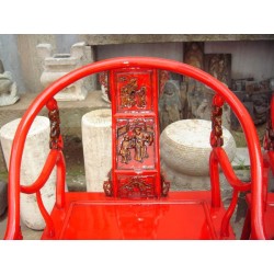 Red horse shoe armchair (sold by unit)