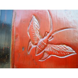 Rot chinesischer zweiteiliger-Schrank 98 cm