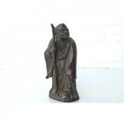 Bronze. Mönch mit Stock