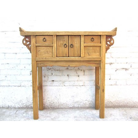 Bleached wood chinese console table 91cm