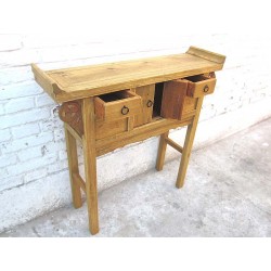Bleached wood chinese console table 91cm