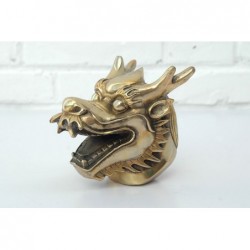 Tête de dragon chinois.Bronze doré