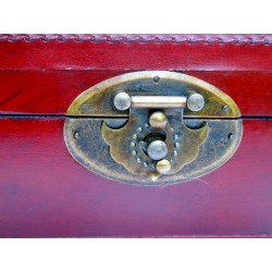 Boite à bijoux en cuir rouge