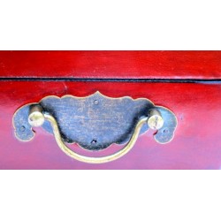 Boite à bijoux en cuir rouge