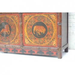 Tibetan cabinet with tigers 128 cm