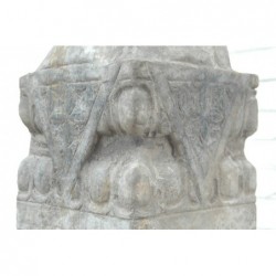 Geschnitzte chinesische Steinsaüle mit Tiger 24,5cm