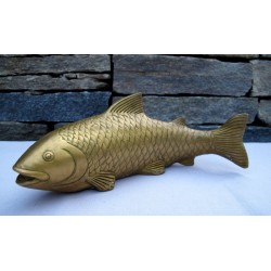 Chine. Poisson en bronze doré