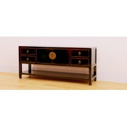 Meuble TV chinois noir 130 cm