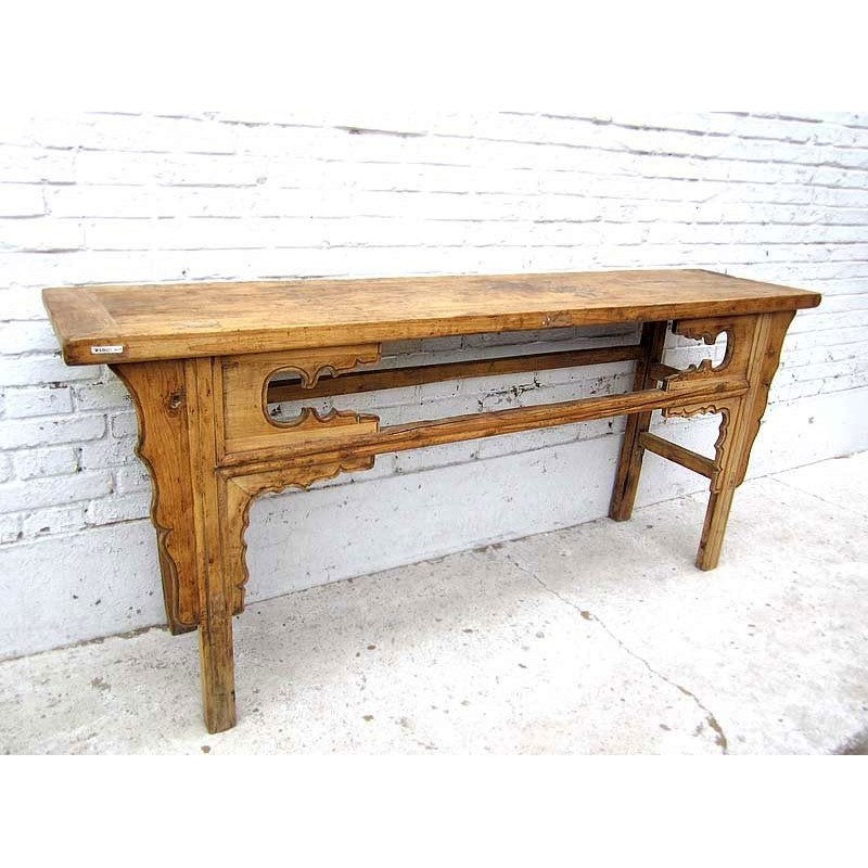 Bleached wood chinese altar table 182 cm