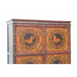 Tibetan cabinet with tigers 128 cm