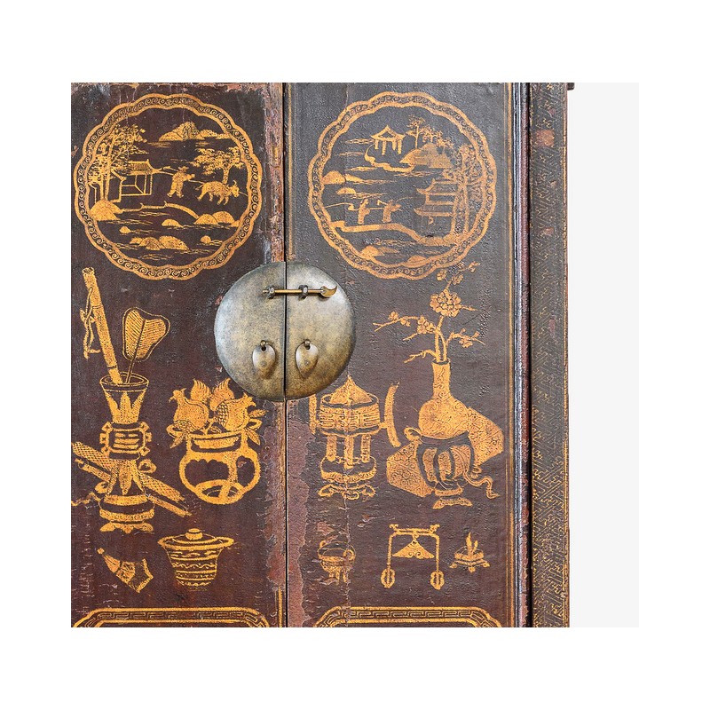 Antiker chinesischer Schrank bemalt 105 cm | China Collection