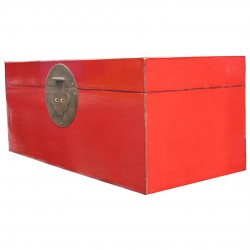 Chinese red lacquered trunk 74 cm