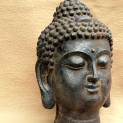 Buddha head in bronze