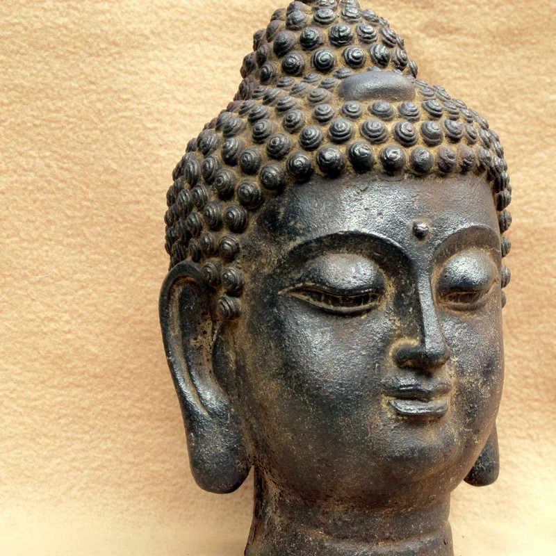 Buddha Kopf Miniatur Budha Kopf Massiv Messing Antik Oberfläche 
