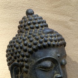 Tête de Bouddha en bronze