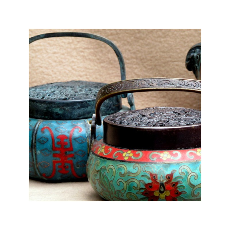 Brûle parfum émaux cloisonnés