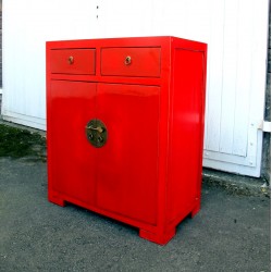 Red laquered chinese cabinet