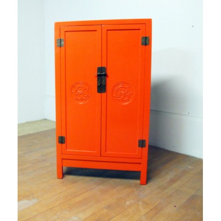 Orange colour cabinet with dragons