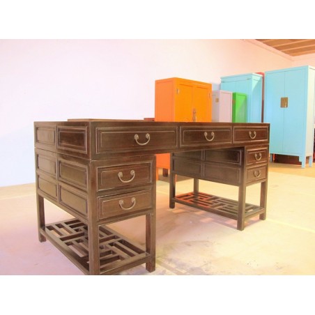 Mahogany coloured Chinese desk