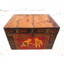 Small chinese trunk painted 48 cm