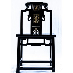 Chinese black lacquered ladie's chair