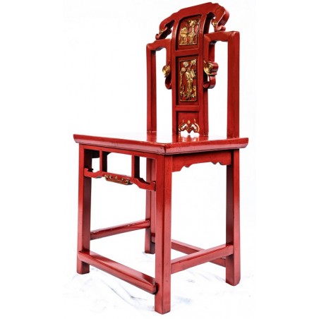 Chinese red lacquered ladie's chair