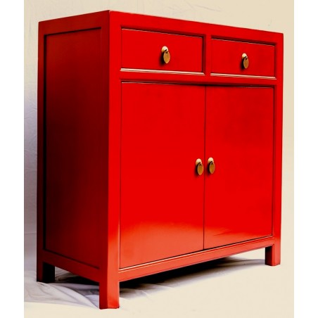 Red Storage Cabinet 90 Cm China, Red Accent Cabinet With Drawers