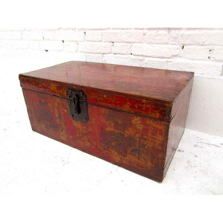 Red gold painted trunk 71 cm