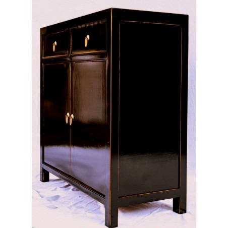 Schwarz lackierter Lagerschrank (90 cm) | China Collection
