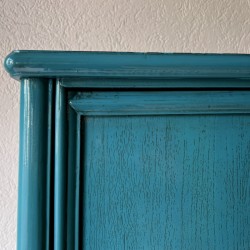 Blau-grau  lackierter Schrank 82 cm