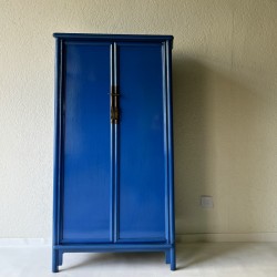 Armoire de style Ming laquée bleu 82 cm