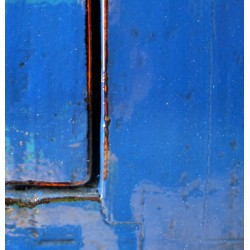 Armoire ancienne laquée bleu 112 cm