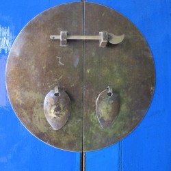 Antik blau Lackierter Schrank 112 cm