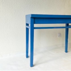 Console-bureau laquée bleu 97 cm