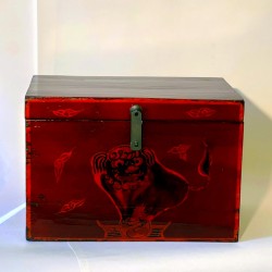 Shanxi rote lackierte Truhe  47 cm
