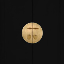 Schwarz lackierter chinesischer Schrank  85 cm