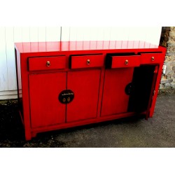 Chinese red lacquered Sideboard 170 cm