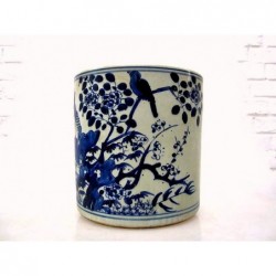 Blue-white Chinese brush pot