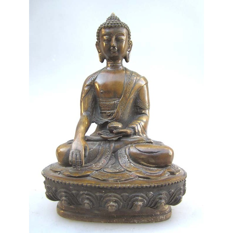 Älterer schöner Buddha aus Bronze Asien Tibet China 5,5 cm hoch 