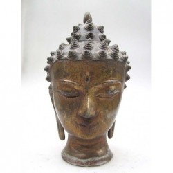 Buddha head in gilt bronze